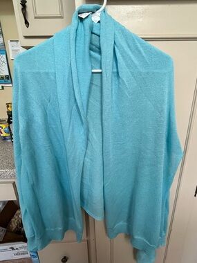 Talbots Aqua Open-Front Women's Sweater Wrap